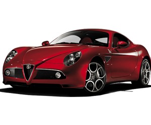 Mẫu xe Alfa Romeo Giulia màu đỏ, đại diện cho thiết kế quyến rũ và hiệu suất thể thao