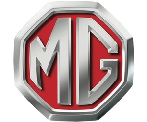 Logo xe MG với hình bát giác và chữ MG, biểu tượng cho hãng xe Anh Quốc với phong cách thể thao