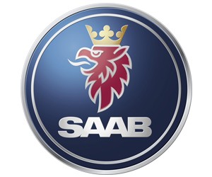Logo xe Saab với hình đại bàng mình sư tử trong vòng tròn, biểu tượng cho sức mạnh và di sản Thụy Điển