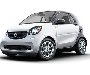 Mẫu xe Smart Fortwo màu xanh, đại diện cho xe đô thị nhỏ gọn và tiện lợi