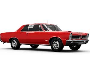 Mẫu xe Pontiac GTO màu đỏ, đại diện cho dòng xe cơ bắp Mỹ kinh điển