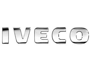 Logo xe Iveco với tên thương hiệu màu xanh dương, biểu tượng của tập đoàn xe công nghiệp