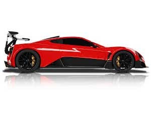 Mẫu siêu xe Zenvo TSR-S màu đỏ, minh họa cho tốc độ và thiết kế độc đáo