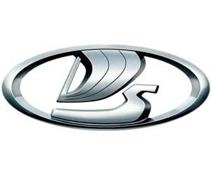 Logo xe VAZ (Lada) với hình thuyền buồm, biểu tượng của hãng xe Nga và dòng sông Volga
