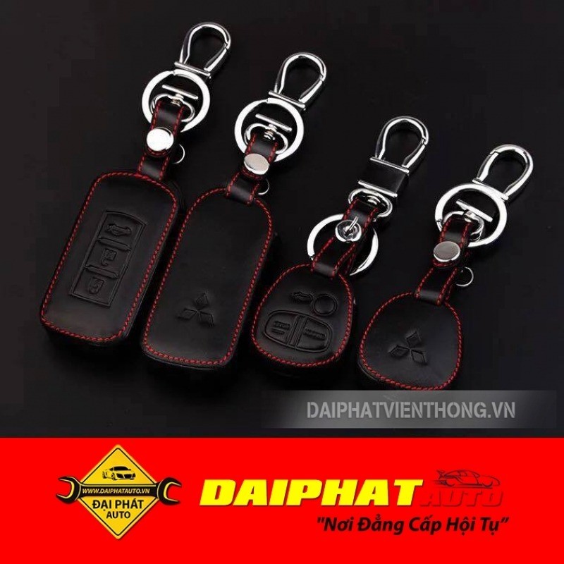 Bao da bọc chìa khoá xe ô tô Mitsubishi, thiết kế thời trang