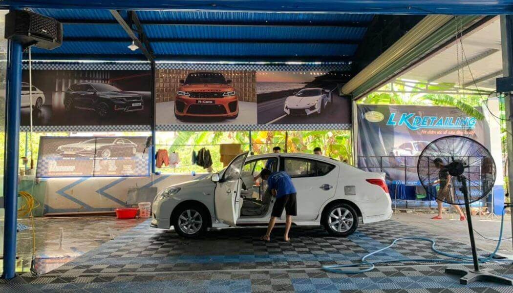 Hệ thống cấp và thoát nước chuyên nghiệp trong một tiệm rửa xe ô tô hiện đại