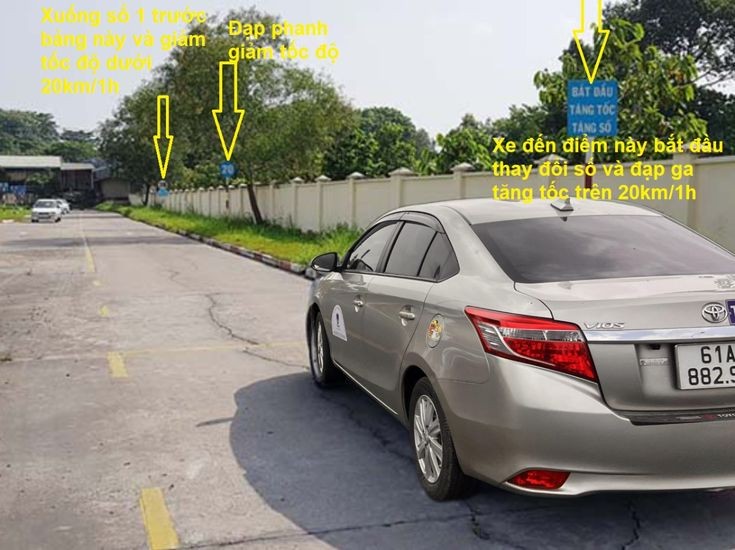 Kỹ năng tăng tốc và thay đổi số trong thi thực hành lái xe