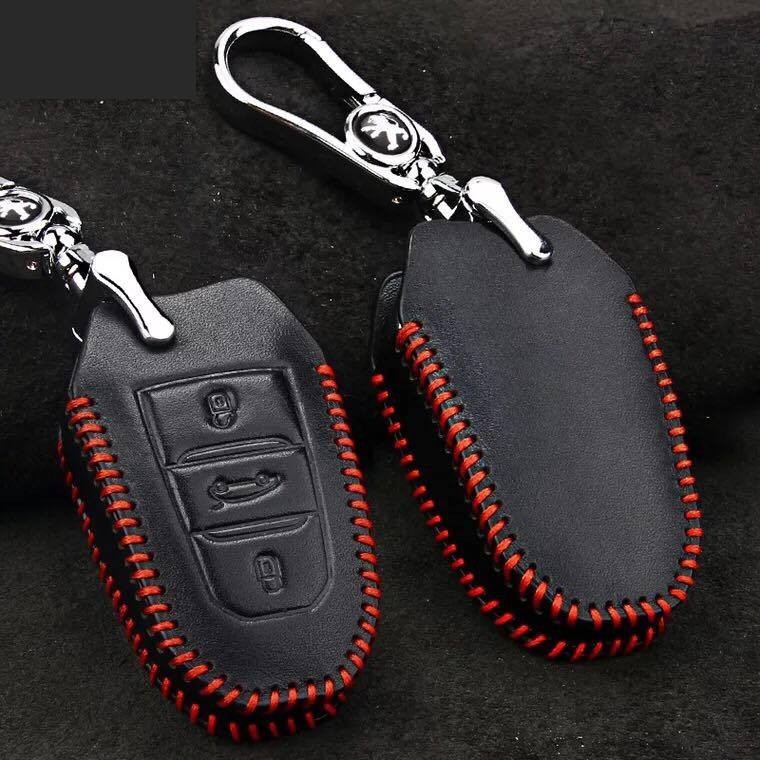 Bao da bọc chìa khoá xe ô tô Peugeot, chất liệu cao cấp