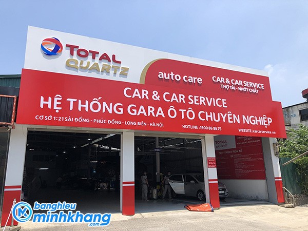 Biển quảng cáo gara ô tô đẹp, ấn tượng, giúp tăng cường nhận diện thương hiệu cho trung tâm