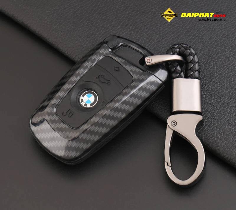 Mẫu bao da bọc chìa khoá xe ô tô BMW carbon cao cấp, bền đẹp