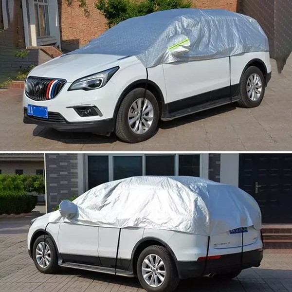 Bạt phủ nóc xe ô tô SUV 5 chỗ với tai gương và dây đai cố định chắc chắn