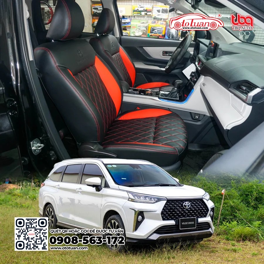 Bọc nệm ghế da Toyota Veloz kiểu caro