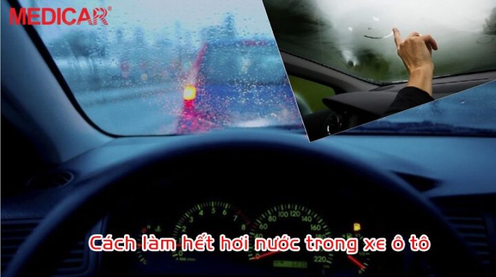 Nội thất ô tô bị mờ kính do hơi nước, minh họa vấn đề cần xử lý trong cách làm xe ô tô hiệu quả