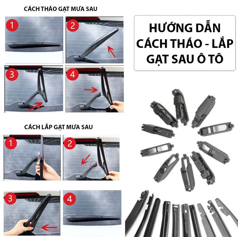 Các loại đầu nối gạt mưa sau xe ô tô phổ biến