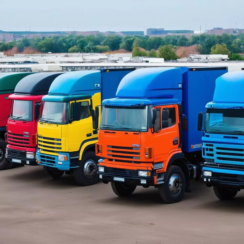 Chủ xe xem xét màu sắc xe tải hợp phong thủy trước khi hoàn tất định giá