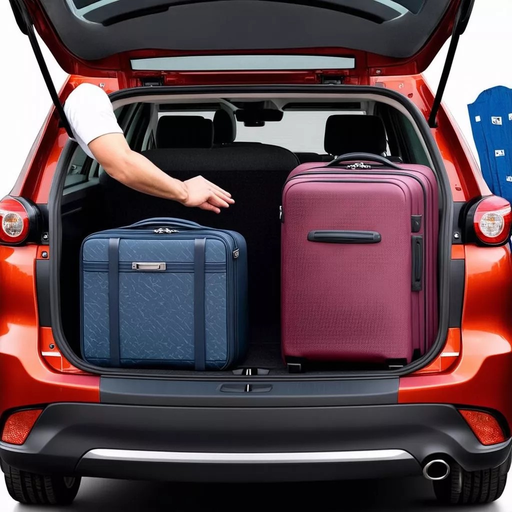 Khoang hành lý rộng rãi của Mazda CX5, minh họa dung tích cốp xe ô tô CX5