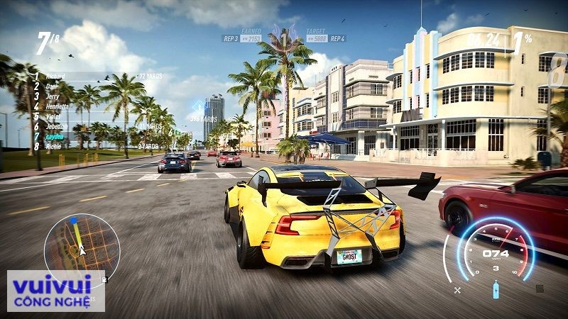 Pha rượt đuổi kịch tính trong game đua xe ô tô offline Need for Speed Heat