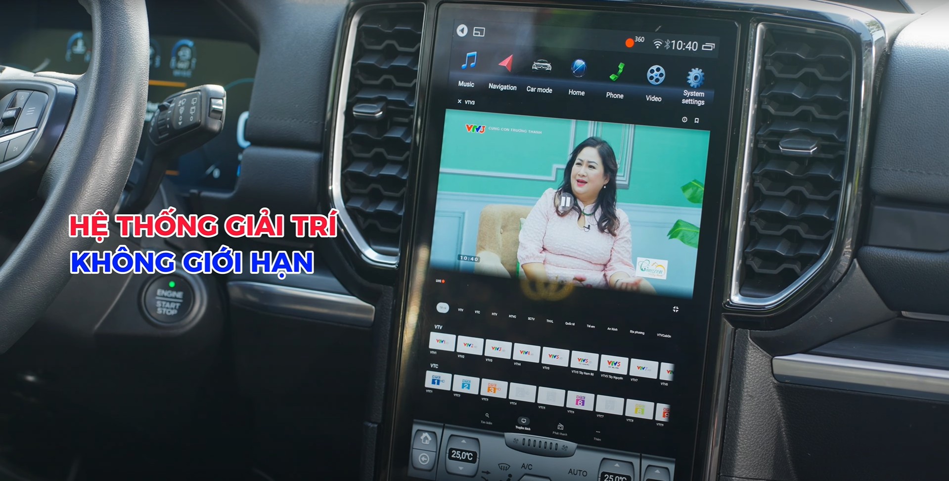 Hệ thống giải trí đa phương tiện trên màn hình xe ô tô Android