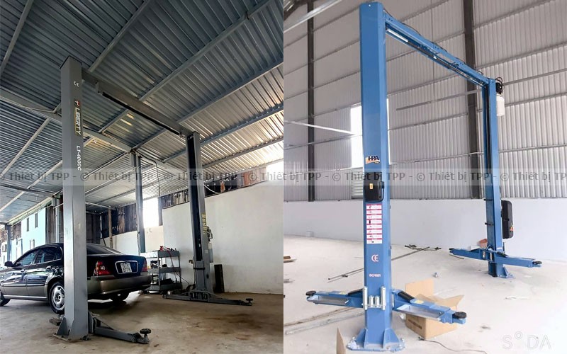 Cầu nâng 2 trụ dành cho hệ thống sửa chữa ô tô, tối ưu không gian và tiện lợi