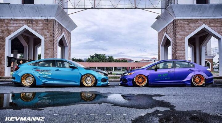 Honda Civic độ widebody Kevmannz, một kiểu độ xe ô tô ở Việt Nam phổ biến