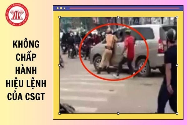 Hình ảnh minh họa cảnh sát giao thông ra hiệu lệnh cho xe ô tô, liên quan đến các vi phạm của xe ô tô khi không tuân thủ.