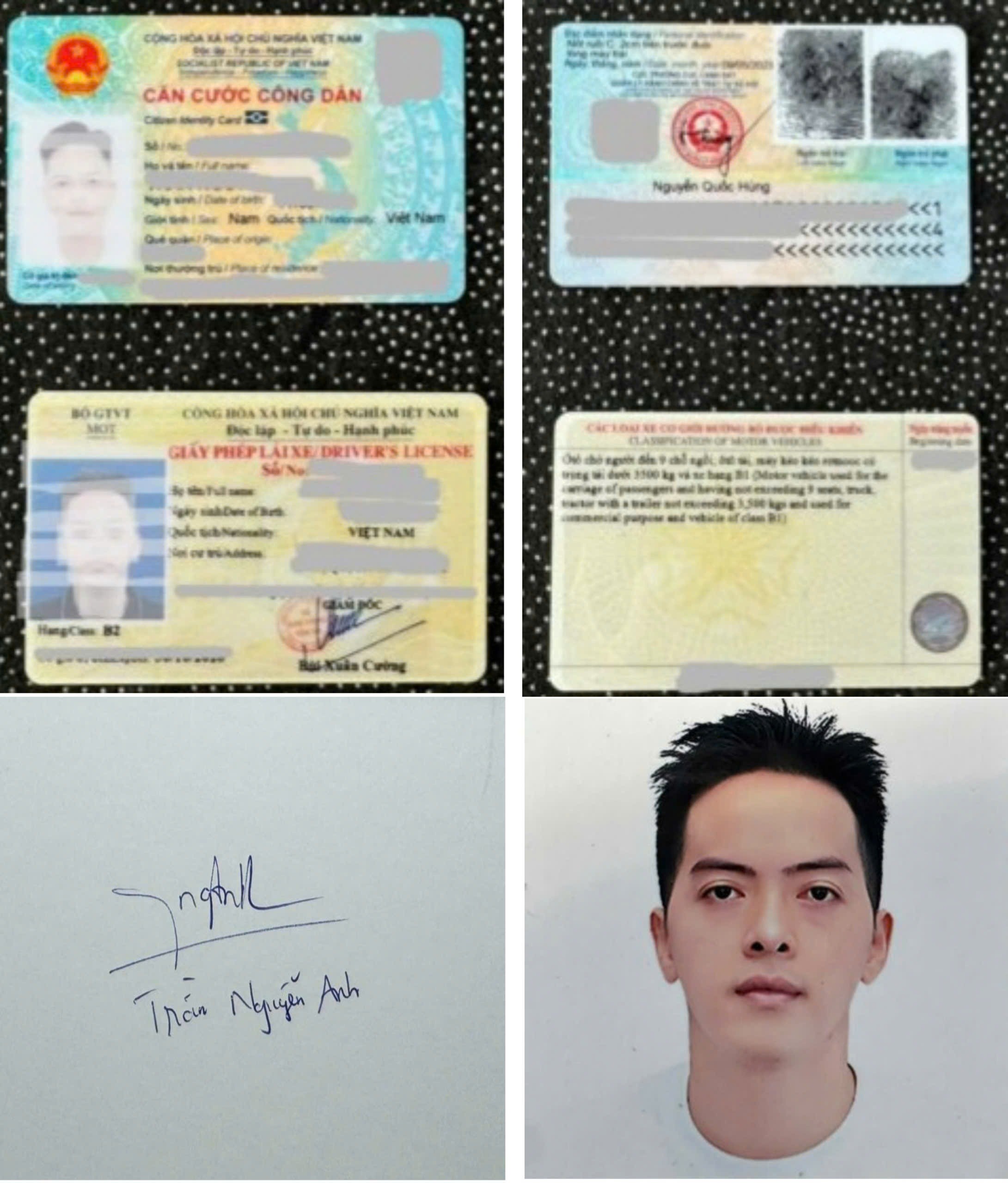 Các giấy tờ cần thiết cho hồ sơ học lái xe ô tô bằng quốc tế, bao gồm hộ chiếu và ảnh thẻ.