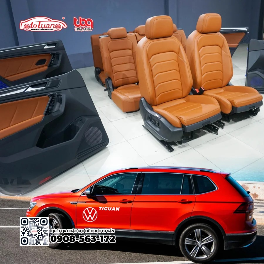 Bọc ghế xe Volkswaen Tiguan màu nâu
