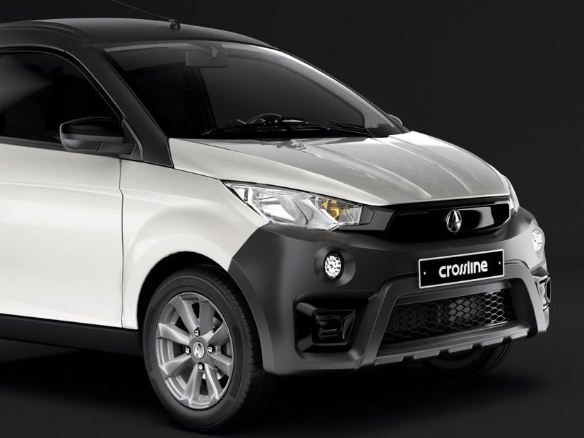 Xe ô tô tí hon Aixam Crossline đỗ gọn gàng trong khu đô thị