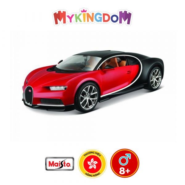 Bộ mô hình lắp ráp xe ô tô Bugatti Chiron màu đen xanh tỉ lệ 1:24 với các chi tiết kim loại