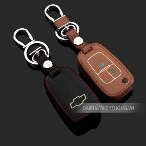 Ốp bọc chìa khoá xe ô tô Chevrolet bằng da, bảo vệ smartkey