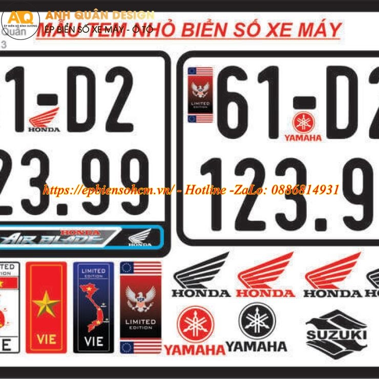 Khung biển số xe ô tô châu âu dạng dài cho xe máy, tăng tính thẩm mỹ và cá nhân hóa.