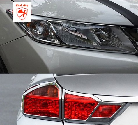 Ốp viền đèn pha mạ chrome cho Honda City, tăng tính thẩm mỹ và bảo vệ đèn