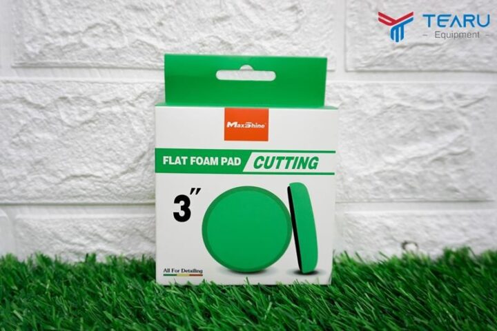 Phớt đánh bóng xe ô tô Maxshine 3 inch màu xanh lá, thể hiện kích thước tiêu chuẩn