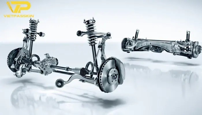 Cận cảnh bộ phận phuộc nhún xe ô tô đóng vai trò giảm xóc và ổn định xe, ảnh hưởng đến giá phuộc nhún xe ô tô