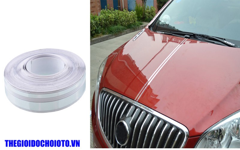 Chỉ trang trí xe ô tô màu vàng chrome uốn cong trên bề mặt