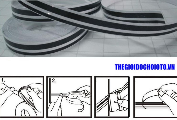 Hướng dẫn 4 bước dán chỉ trang trí xe ô tô: bóc, dán, miết, bóc film bảo vệ
