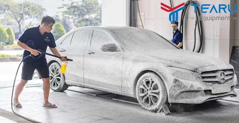 Khu vực rửa xe cần phải rộng hơn các khu vực khác 