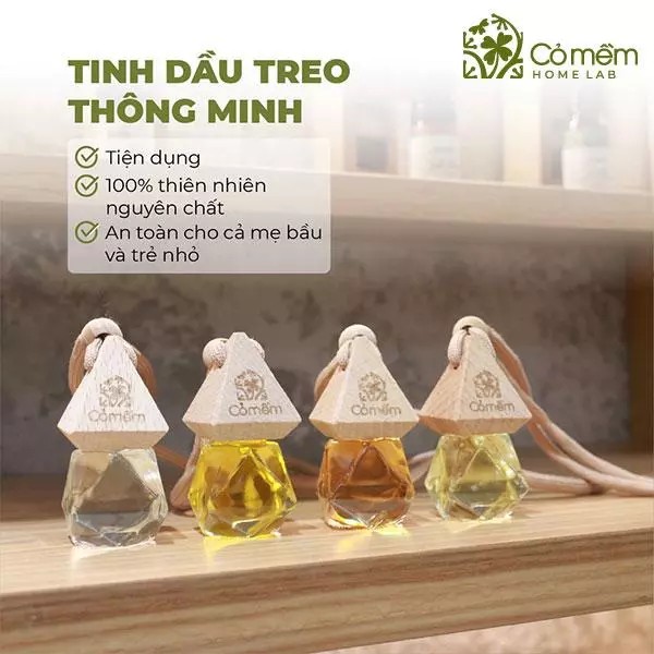 Tinh dầu xe hơi Cỏ Mềm với thiết kế đẹp và cực lành tính khi sử dụng trong ô tô