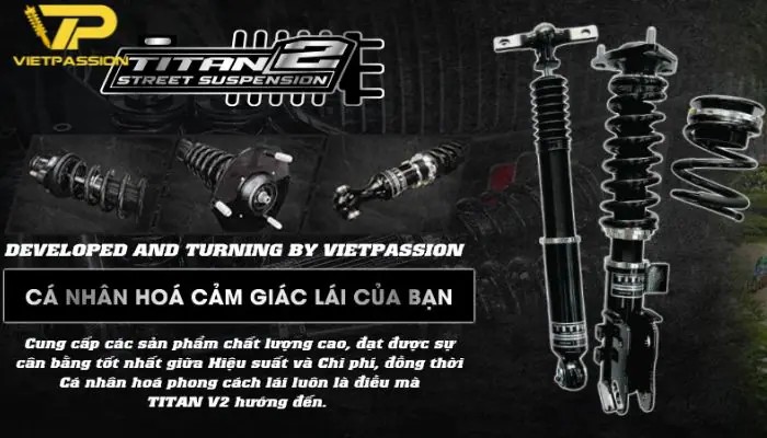 Phuộc nhún xe ô tô Titan V2, thương hiệu Đài Loan được tin dùng về chất lượng và giá phuộc nhún