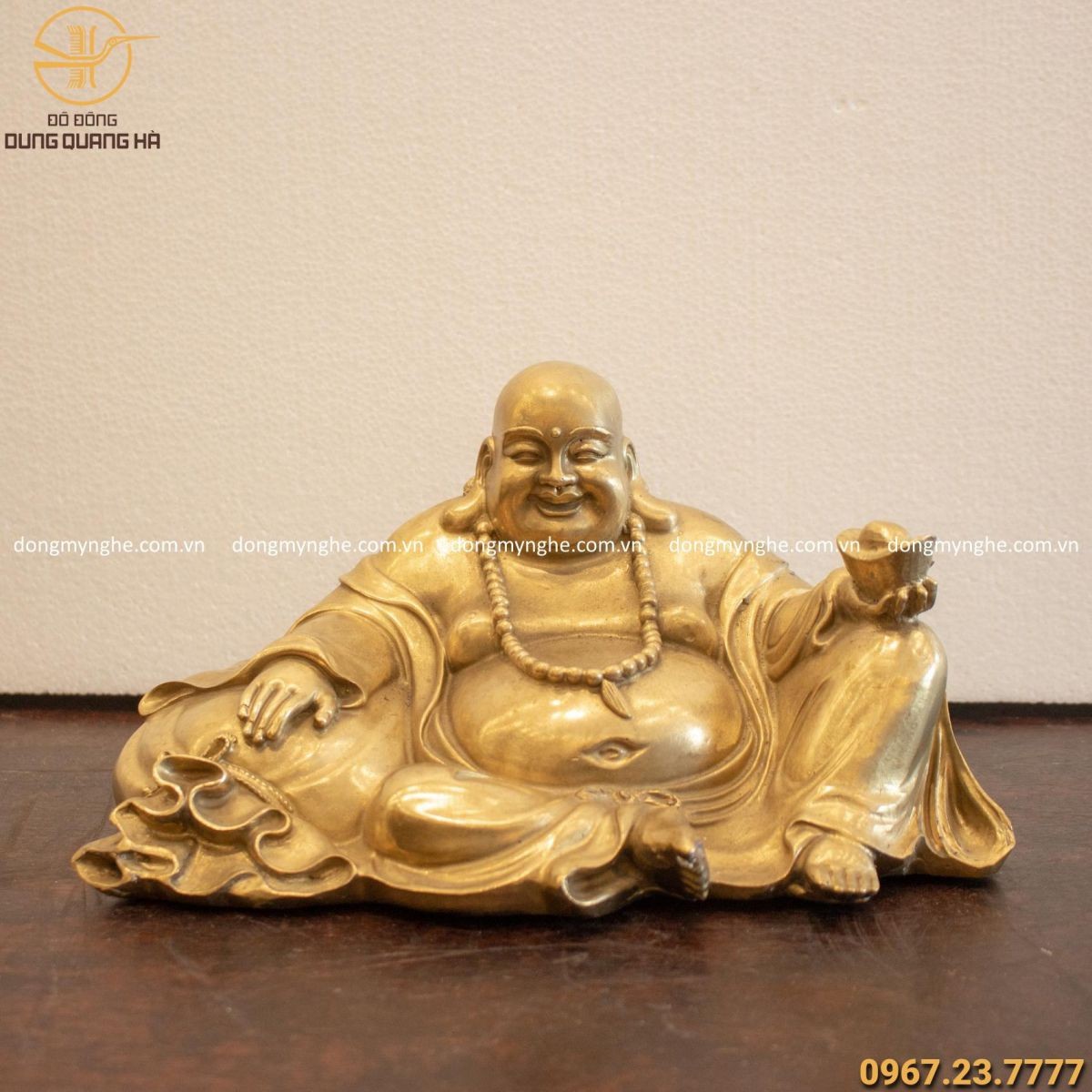 Mẫu tượng Phật Di Lặc bằng đồng catut, được chọn làm thần tài để xe ô tô với kích thước phổ biến