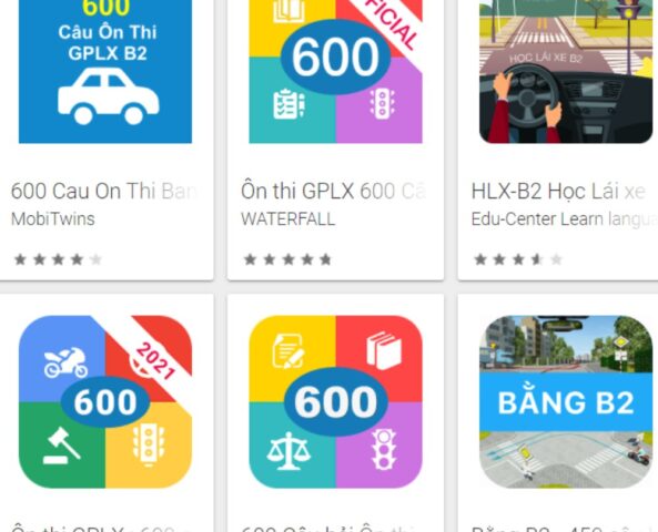 Giao diện các ứng dụng học lái xe ô tô phổ biến dễ tìm thấy