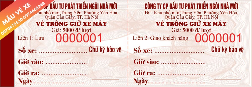 Công ty chuyên in mẫu vé gửi xe ô tô uy tín