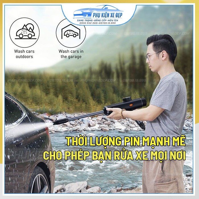 Vòi xịt rửa xe ô tô Baseus với đầu vòi đa năng
