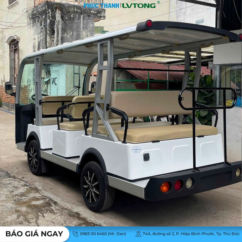 Toàn cảnh mẫu xe ô tô điện 11 chỗ LVTONG LT-S8+3 với thiết kế hiện đại, sẵn sàng phục vụ hành khách.
