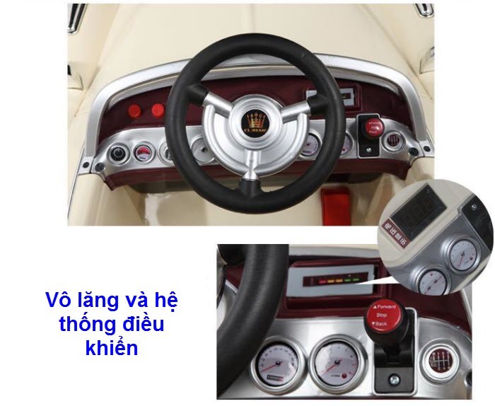 Xe ô tô điện trẻ em JE 128 đang di chuyển ngoài trời
