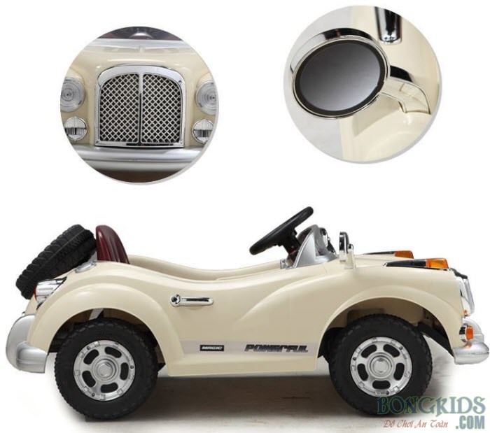 Đèn pha và gương chiếu hậu của xe ô tô điện trẻ em JE 128