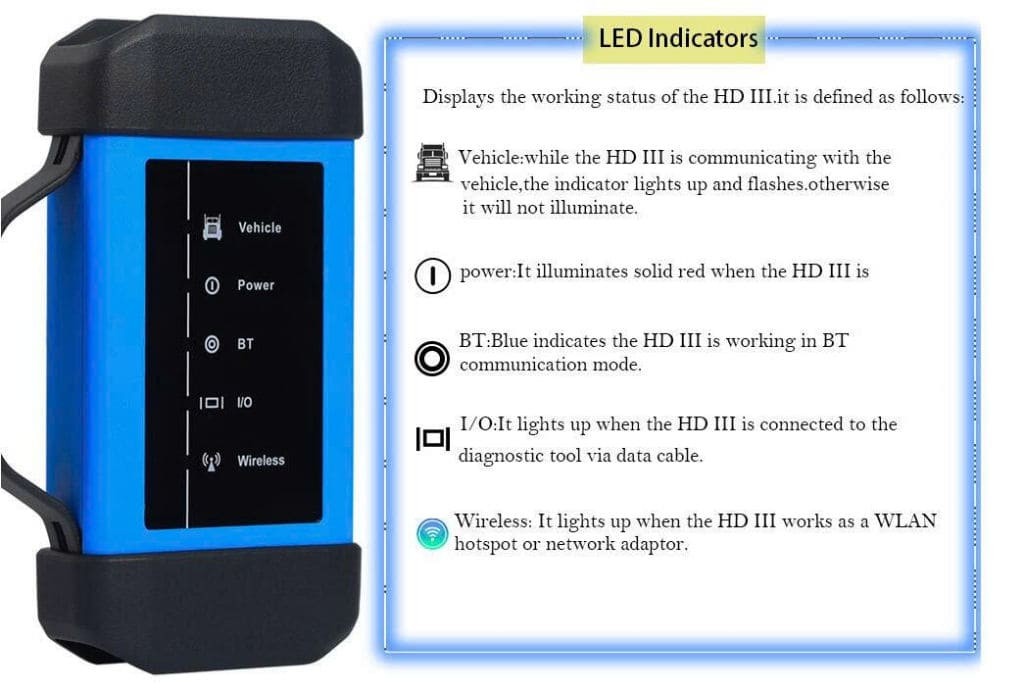Bộ phụ kiện và cáp kết nối đa dạng của máy chẩn đoán xe ô tô tải Launch X431 HD III