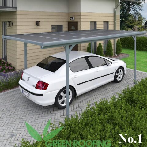 Mái che xe ô tô polycarbonate dạng phẳng hiện đại