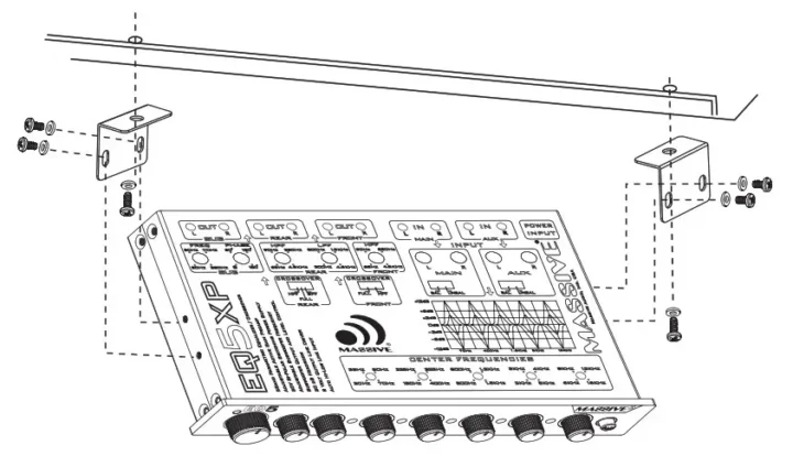MASSIVE AUDIO EQ5XP 5 Band Car Audio Parametric Equalizer Crossover Signal Proce monting