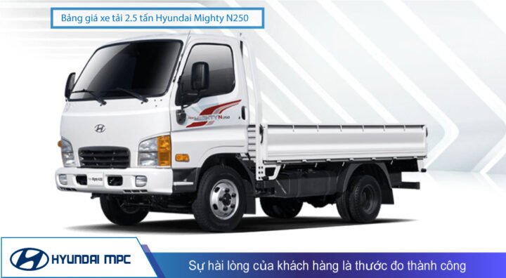 bang gia xe tai 2.5 tan hyundai n250